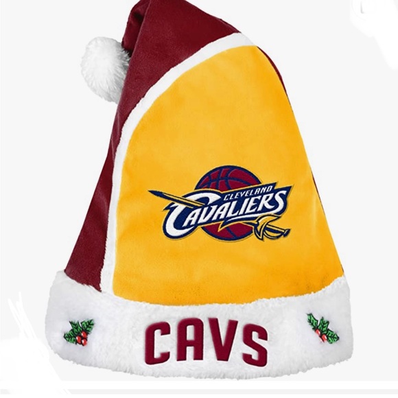 Cleveland Cavaliers NBA Logo Plush Christmas Santa Hat - Picture 2 of 2